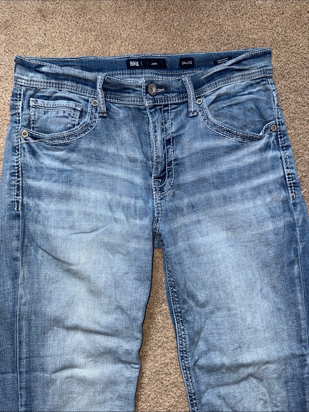 BKE Men’s Light Wash Slim Straight Jeans